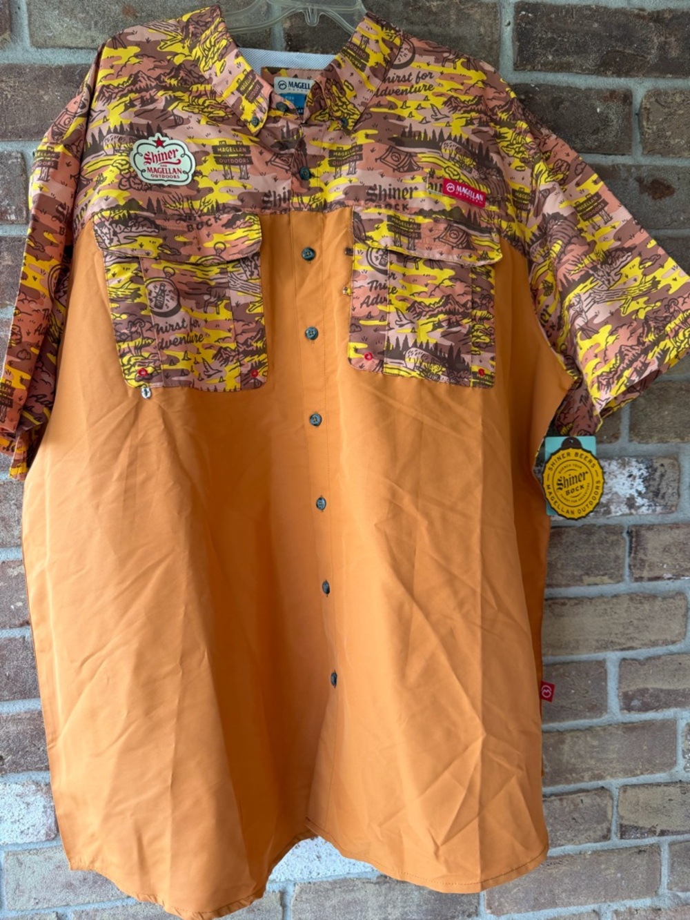 Magellan x Shiner Bock Orange Short-Sleeve Adventure Shirt